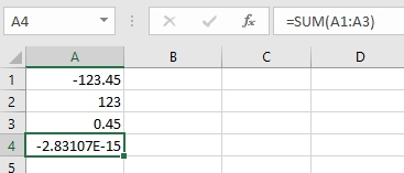 Excel Addition Bug Error