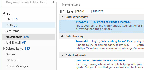 Email Newsletters mailing lists overflow